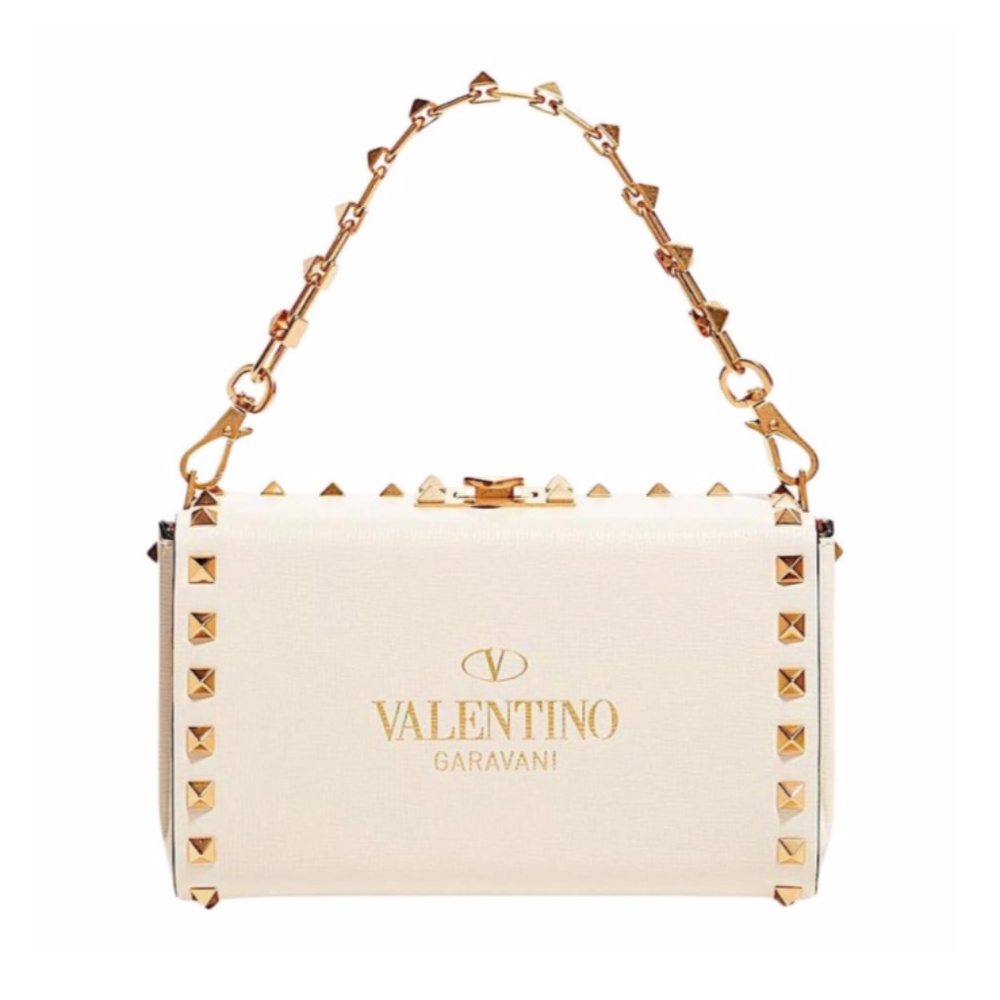 VALENTINO GARAVANI Rockstud Leather Convertible Clutch